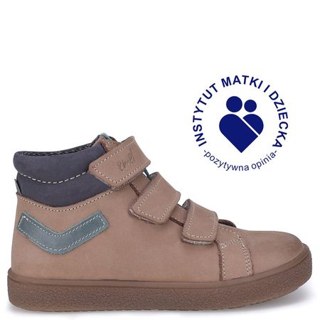 Chester membrana beżowe trampki dziecięce ze skóry naturalnej