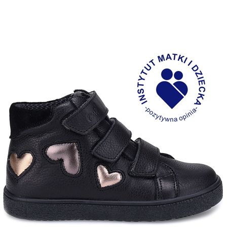  Chester membrana czarne trampki dziecięce ze skóry naturalnej