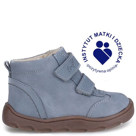 Kodiak barefoot membrana niebieskie trzewiki dziecięce ze skóry naturalnej