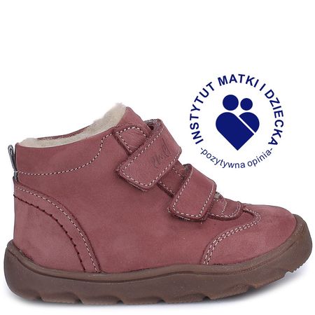 Kodiak barefoot membrana różowe trzewiki dziecięce ze skóry naturalnej
