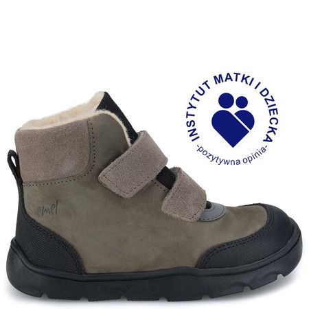Inari barefoot membrana oliwkowe trzewiki dziecięce ze skóry naturalnej