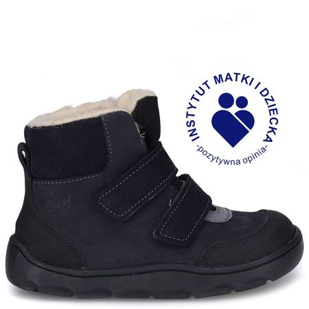 Inari barefoot membrana granatowe trzewiki dziecięce ze skóry naturalnej