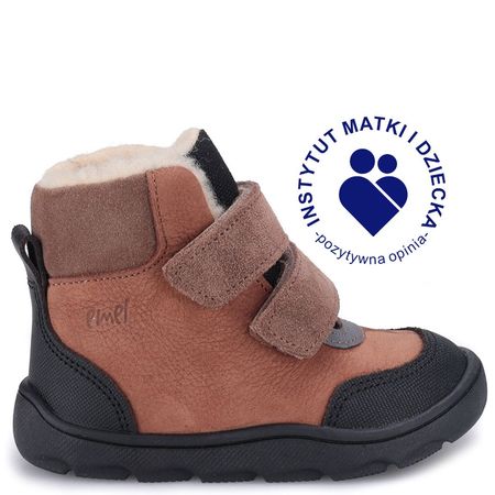 Inari barefoot membrana brązowe trzewiki dziecięce ze skóry naturalnej