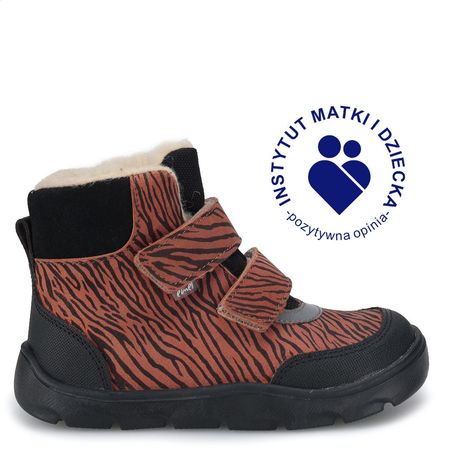 Inari barefoot membrana brązowe trzewiki dziecięce ze skóry naturalnej