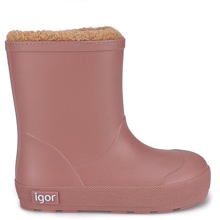 Różowe Elastyczne Ocieplane Kalosze Dziecięce Barefoot Yogi Borreguito Dusty Pink